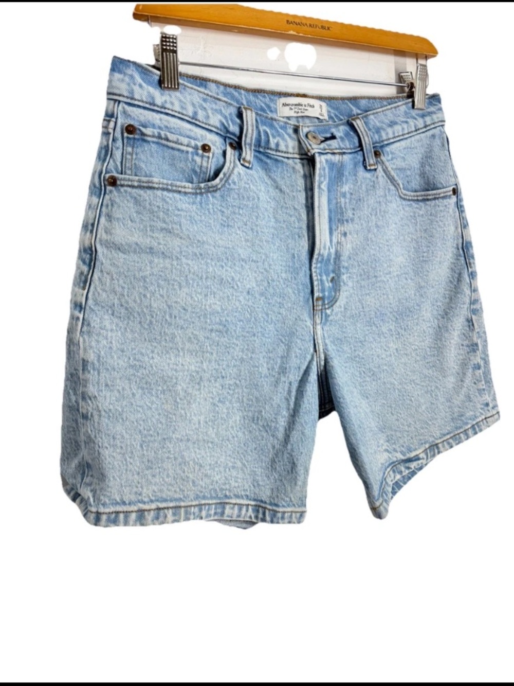 Abercrombie and Fitch curve love the dad short 7" high rise denim shorts Size 8 - Picture 9 of 14